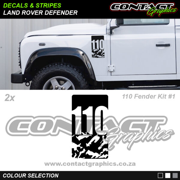 Contact Graphics Decals and Stripes Land Rover Defender 110 Fender Sticker Kit 1