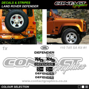 Contact Graphics Decals and Stripes Land Rover Defender 110 Td5 SA Sticker Kit 1