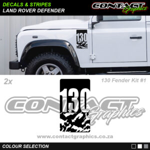 Contact Graphics Decals and Stripes Land Rover Defender 130 Fender Sticker Kit 1