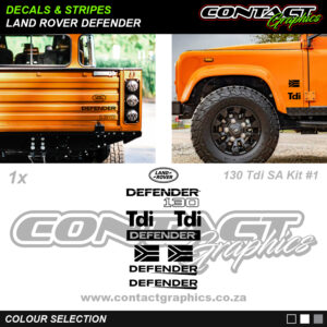 Contact Graphics Decals and Stripes Land Rover Defender 130 Tdi SA Sticker Kit 1