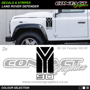Contact Graphics Decals and Stripes Land Rover Defender 90 SA Fender Sticker Kit 1