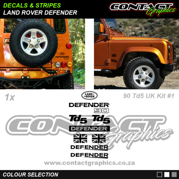 Contact Graphics Decals and Stripes Land Rover Defender 90 Td5 UK Sticker Kit 1