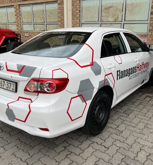 Contact Graphics Projects Vehicle Branding Flanagans Halfway Corolla Durban South Africa