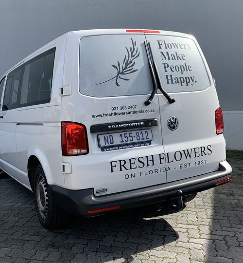 Contact Graphics Projects Vehicle Branding Fresh Flowers on Florida VW Transporter Durban South Africa